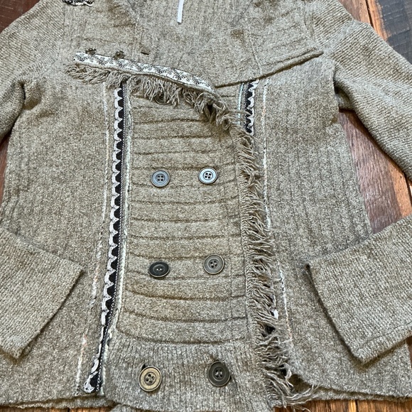Free People Cuddle Bear Admiral Cardigan Sweater Women’s Size Small in Taupe - Picture 5 of 13